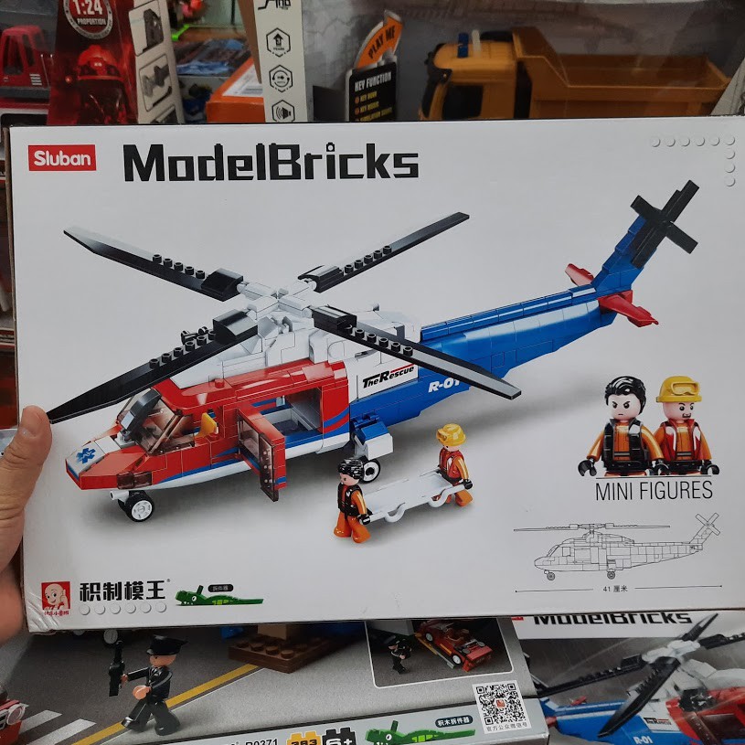 Mô hình lego máy bay trực thăng đồ chơi trẻ em bằng nhựa gồm 402pcs hãng Sluban MS-0886