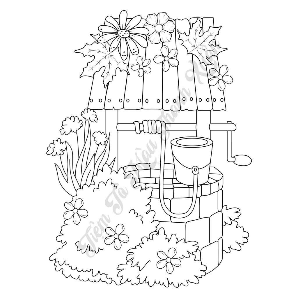 Set 10 Tờ Tranh Tô Màu Chủ Đề Mùa Thu Tô Màu Sáp, Màu Chì - Tiệm Tô Màu Thanh Xuân