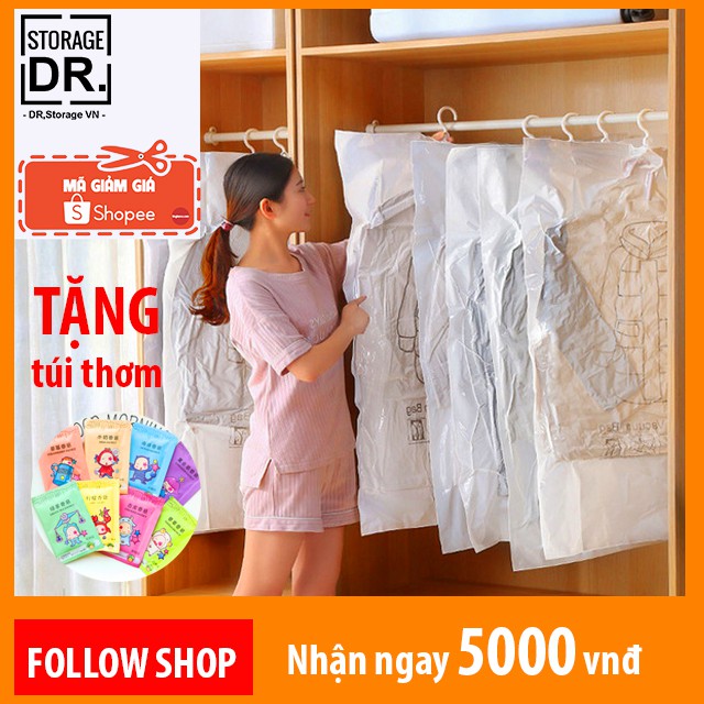 TÚI HÚT CHÂN KHÔNG DR.STORAGE CÓ MÓC TREO QUẦN ÁO BẢO QUẢN ÁO KHOÁC, ÁO DẠ