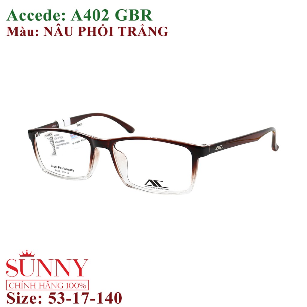 A402 nhiều màu - gọng kính nam nữ Accede chính hãng bảo hành toàn quốc