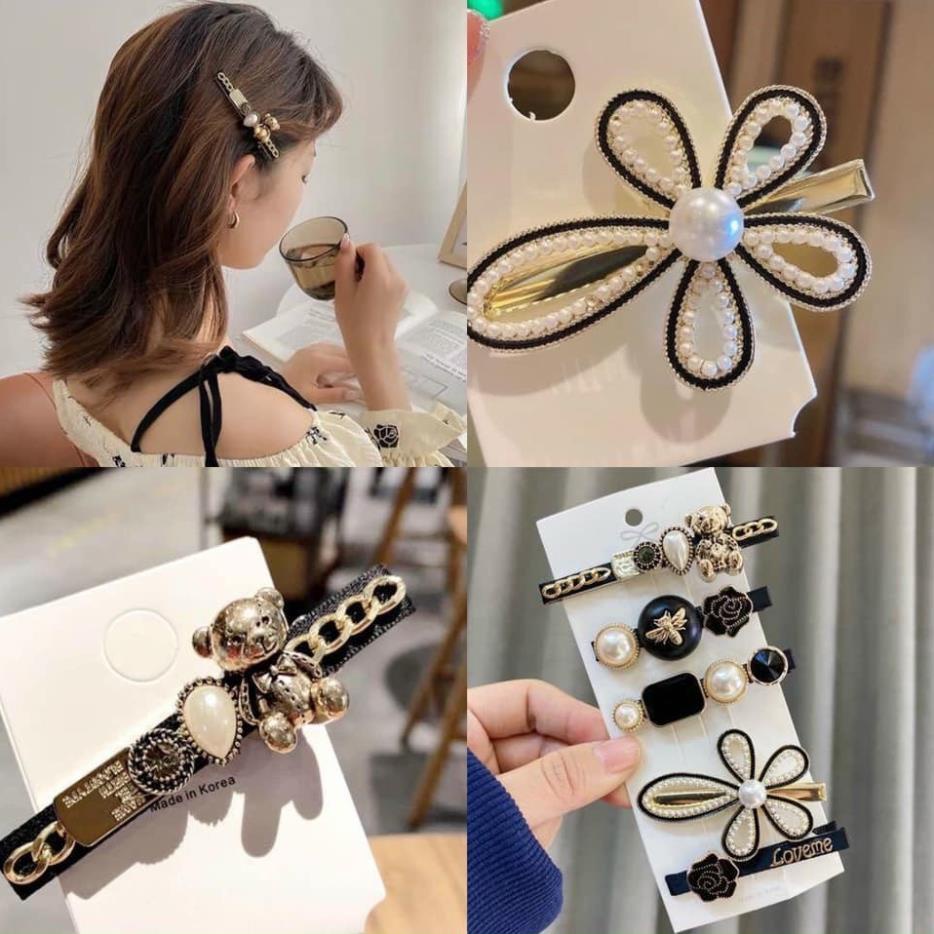 Set 5 kẹp tóc tiểu thư cực sang chảnh màu đen - LADY