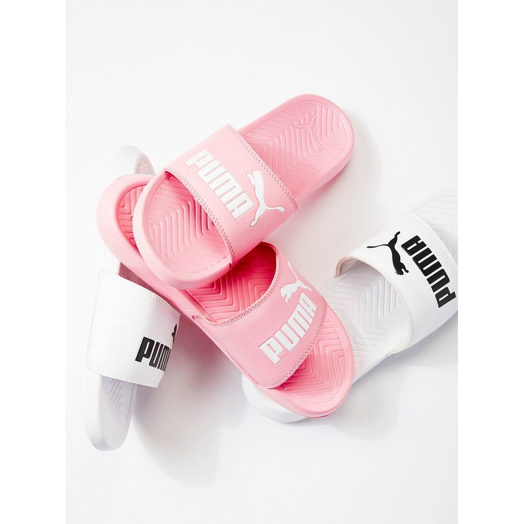 Dép Puma Chính Hãng FREESHIP Puma Popcat White Pink Black - Dép Quai Ngang Thời Trang Nữ