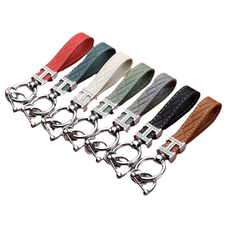 [Giá Nhà Máy] Móc Khóa Xe Hơi Cặp Đôi Bằng Hợp Kim Kẽm Khắc Chữ H Đính Kim Cương Bán Sỉ Làm Quà Tặng