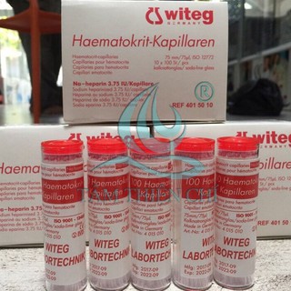 Ống mao quản Hematocrit Đức lọ 100 cây