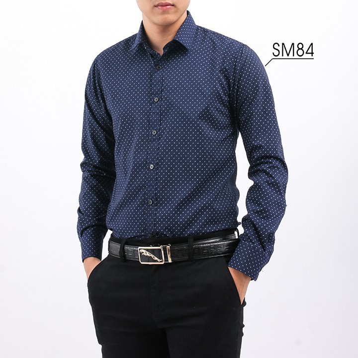 Áo sơ mi nam họa tiết chấm bi cao cấp, chất vải cotton mịn phong cách công sở OKU shop | BigBuy360 - bigbuy360.vn