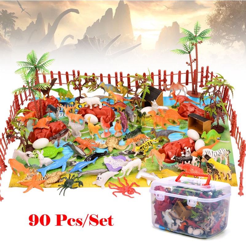 Bộ 90 đồ chơi động vật sở thú cho trẻ em DIY