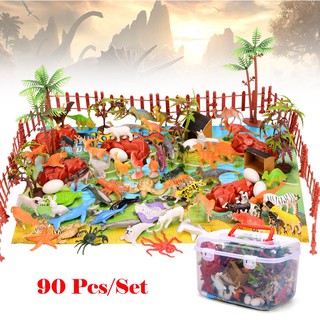 90Pcs/Set Simulation Zoo Mini Animal Model Toys for Kids DIY Educational Toys