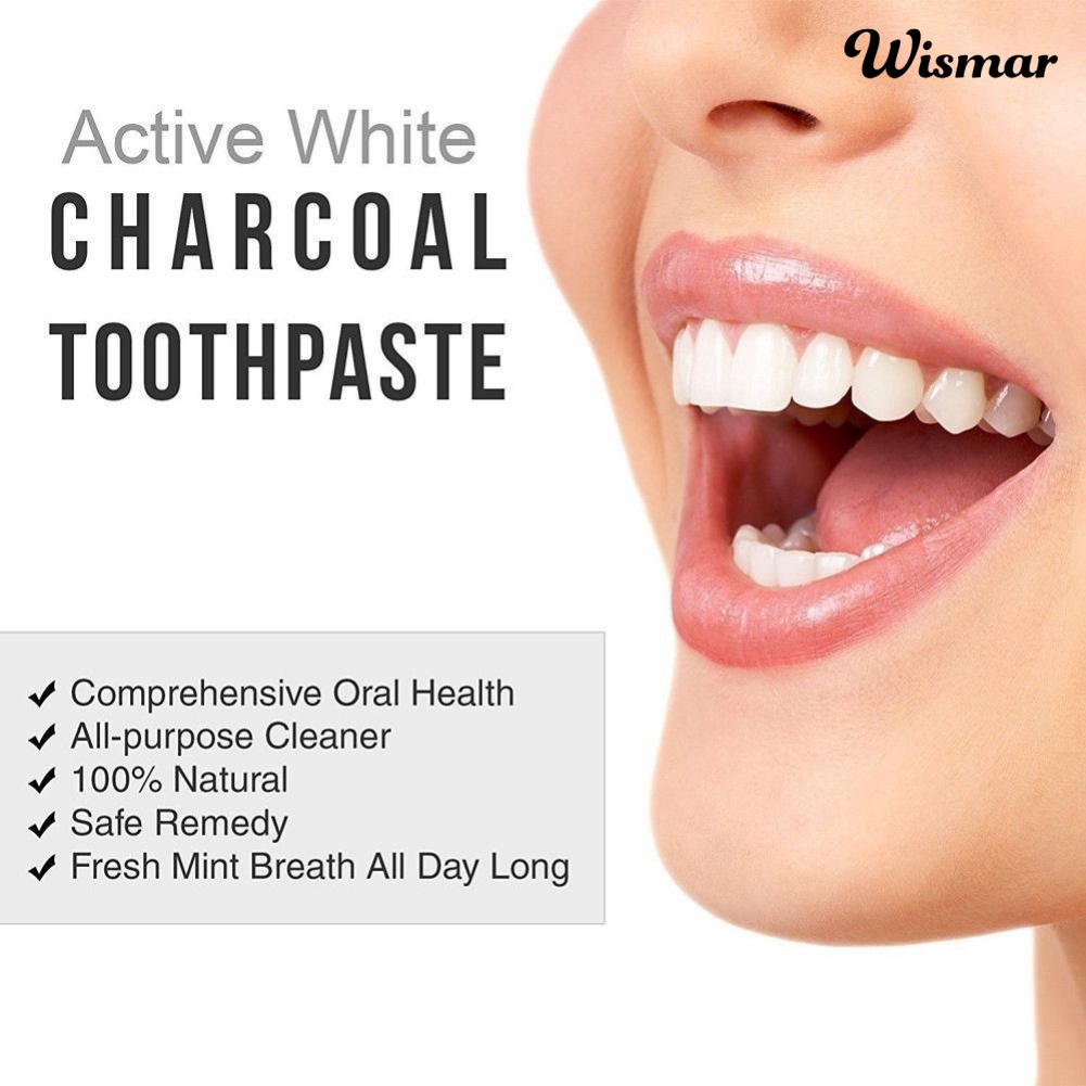 Kem đánh răng than tre hoạt tính loại bỏ vết bẩn làm trắng răng màu đen 120g