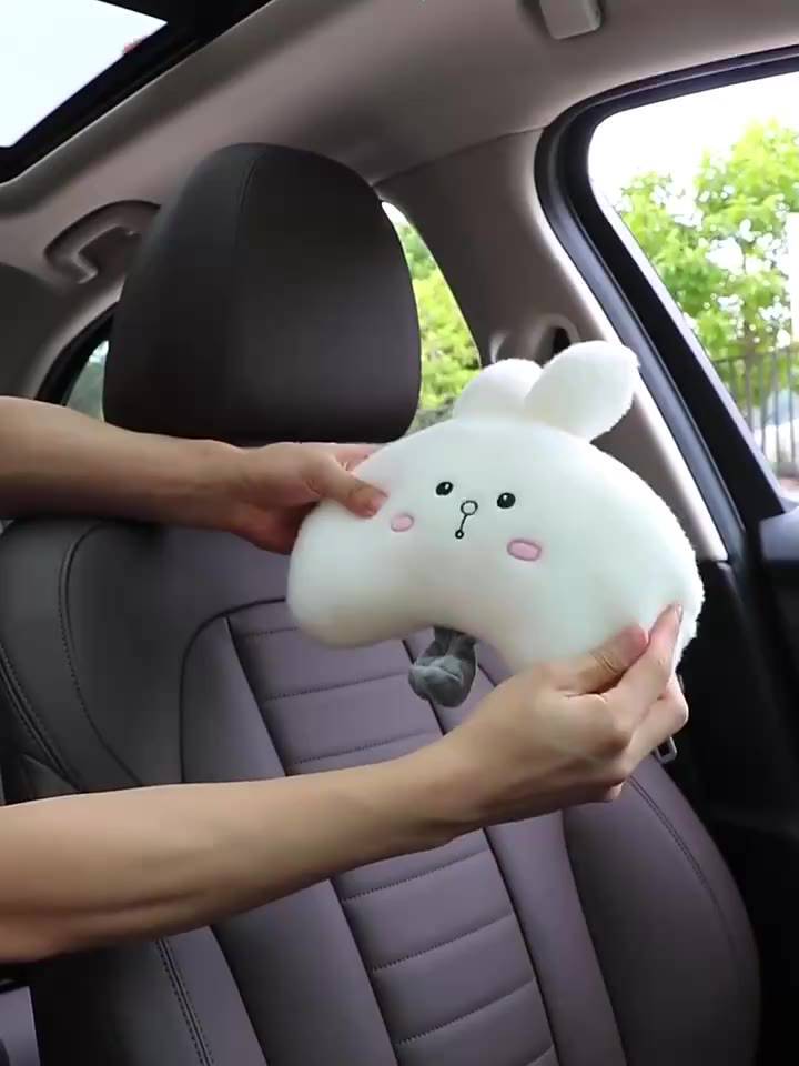 Gối Tựa Đầu Ô Tô Hình Thỏ Dễ Thương, Gối Ô Tô Hình Thú Hai Màu Hồng , Trắng Dùng Trên Xe Hơi - Ghế Văn Phòng | BigBuy360 - bigbuy360.vn