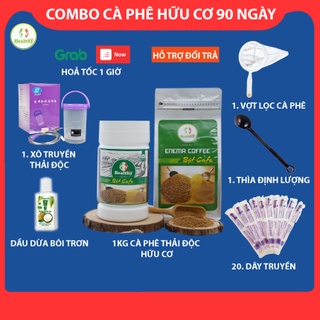 COMBO 90 ngày cà phê hữu cơ thải độc đại tràng, coffee enema, cà phê giảm cân, cà phê organic