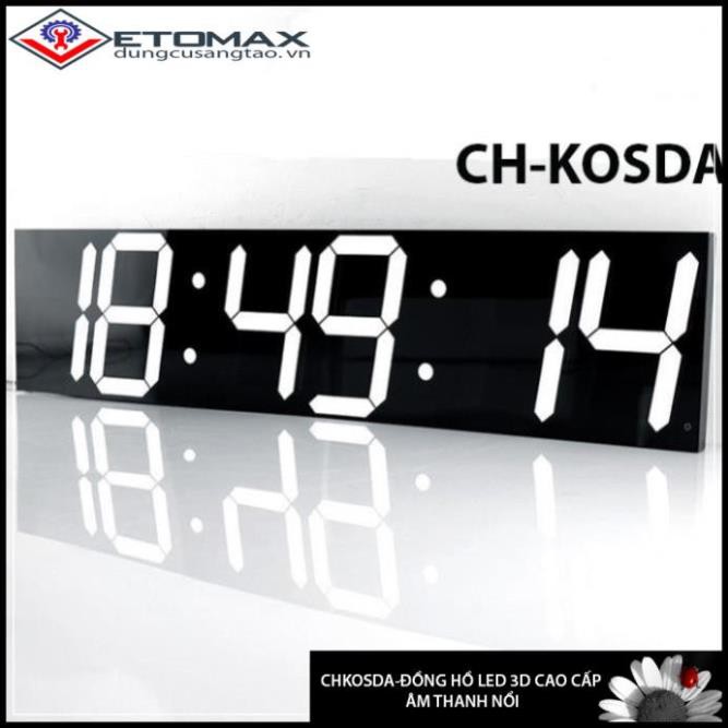 [Chính hãng KOSDA-Bảo hành 12 tháng] Đồng hồ điện tử treo tường LED 3D điều khiển từ xa 6 số, âm thanh nổi.