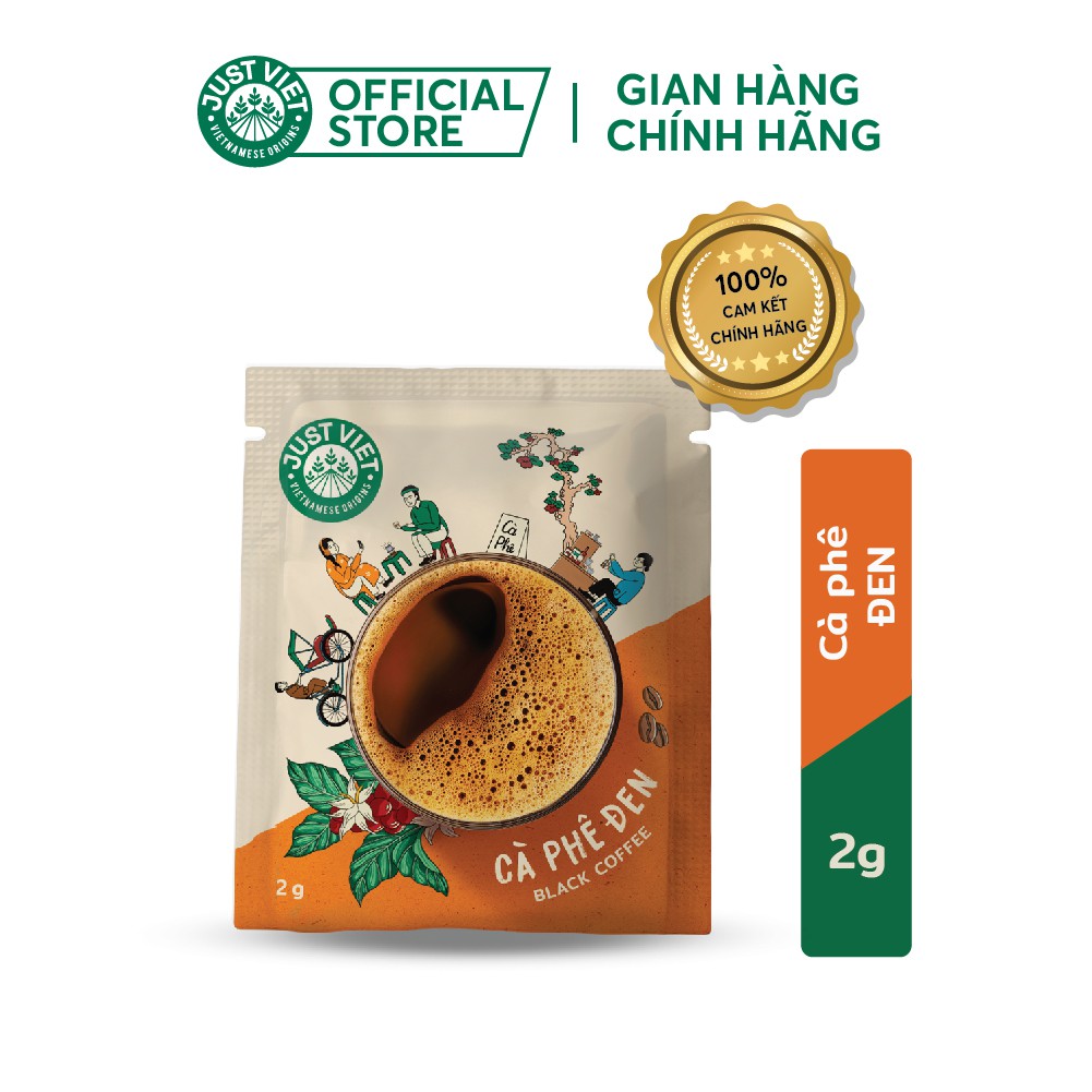 Cà Phê Đen Just Viet - Đúng Điệu Gu Việt - Sánh Đậm Tự Nhiên - 2g | BigBuy360 - bigbuy360.vn