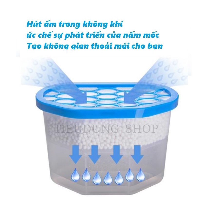 Hộp hút ẩm tủ quần áo phòng ngủ khử mùi nấm mốc chống nồm dạng hạt thơm mát hando 450ml