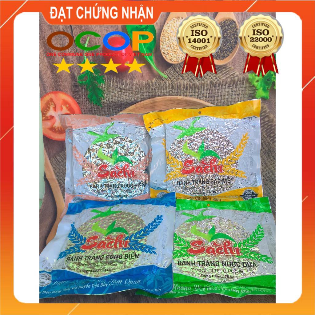 Combo bánh tráng vị gạo mè, nước dừa, rong biển, ruốc biển