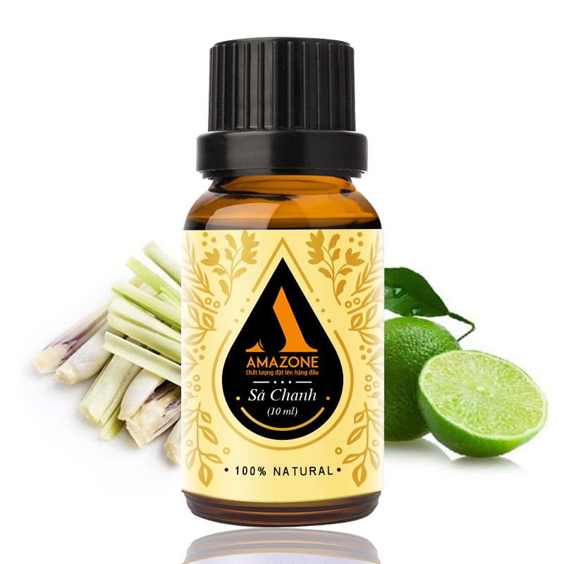 Tinh Dầu Sả Chanh Amazone 10Ml - Nhập Khẩu Ấn Độ - Hương Thơm Khử Mùi, Diệt Khuẩn, Đuổi Muỗi Hiệu Quả