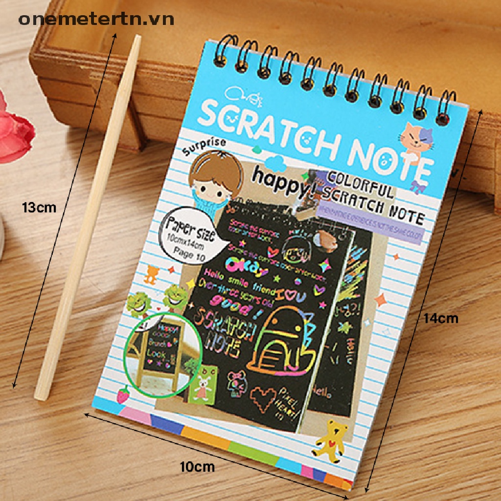 Bộ 10 Tờ Giấy Note 10 Tấm Màu Sắc Cầu Vồng Độc Đáo DIY Cho Bé