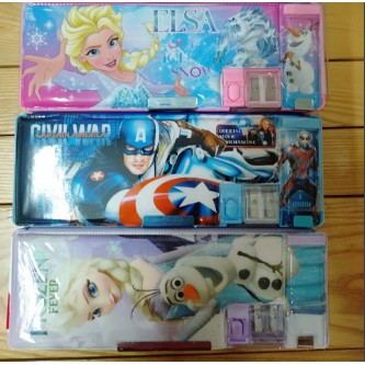 Hộp Đựng Bút 2 Ngăn Nam Châm In Hình 3D Cao Cấp ( Có Gọt Bút Chì + Nam Châm 2 Mặt ), Hộp Bút Đựng Đồ Dùng Học Sinh