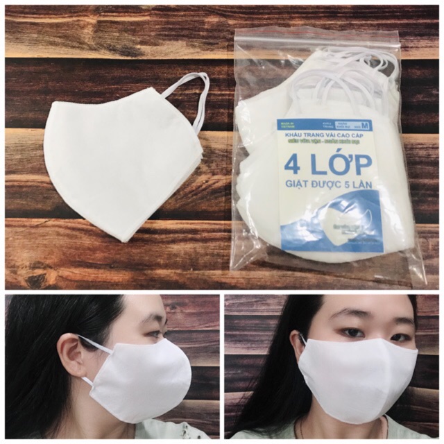 Khẩu trang 3D MASK 4 lớp cao cấp vải không dệt giặt được 5 lần