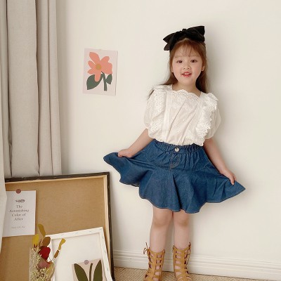 Bộ áo kiểu + chân váy công chúa phong cách Hàn Quốc xinh xắn thời trang cho bé gái