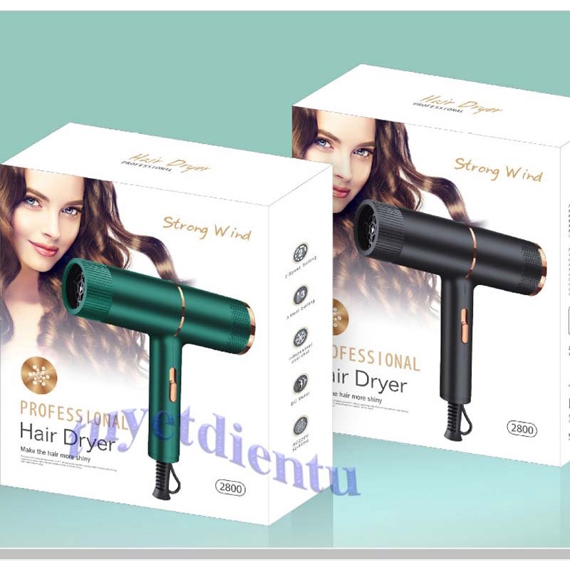 Máy sấy tóc 2 chiều nóng lạnh deliya 2800 mẫu mới, ánh sáng xanh chăm sóc tóc mềm mượt, máy sấy tóc công suất