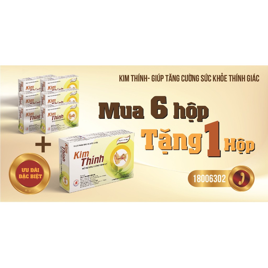 KIM THÍNH - COMBO MUA 6 TẶNG 1 - HỖ TRỢ TĂNG CƯỜNG THÍNH GIÁC, Ù TAI, LÃNG TAI - HỘP 30 VIÊN