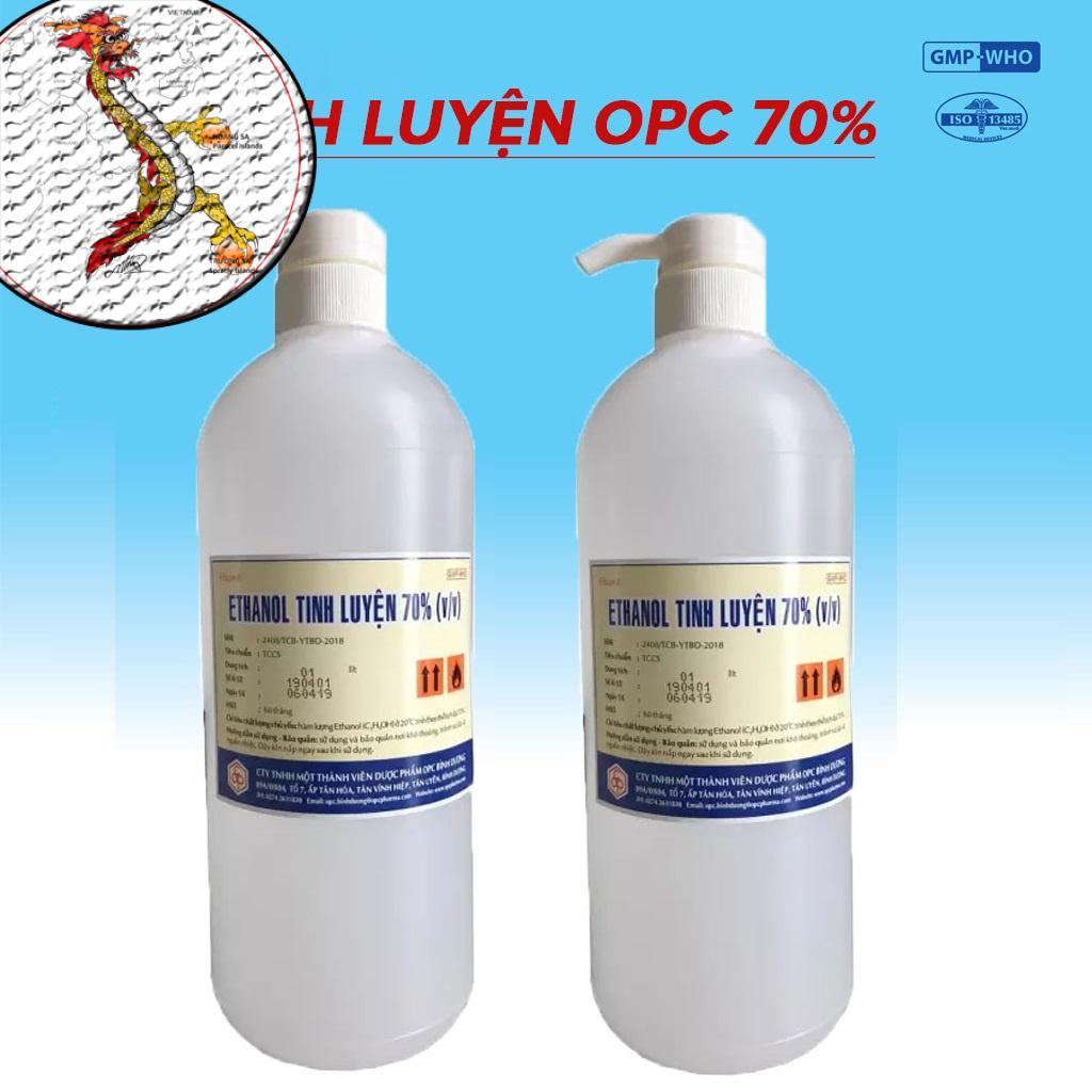 [Chính hãng] CỒN rủa tay ETHANOL 70 ĐỘ chai 1L, Nước rửa tay khô diệt khuẩn ( SP CTY DƯỢC-  OPC) CHAI 1L