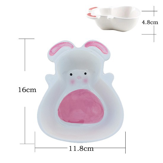 Bát, thìa sứ ăn dặm hình thỏ, cà rốt