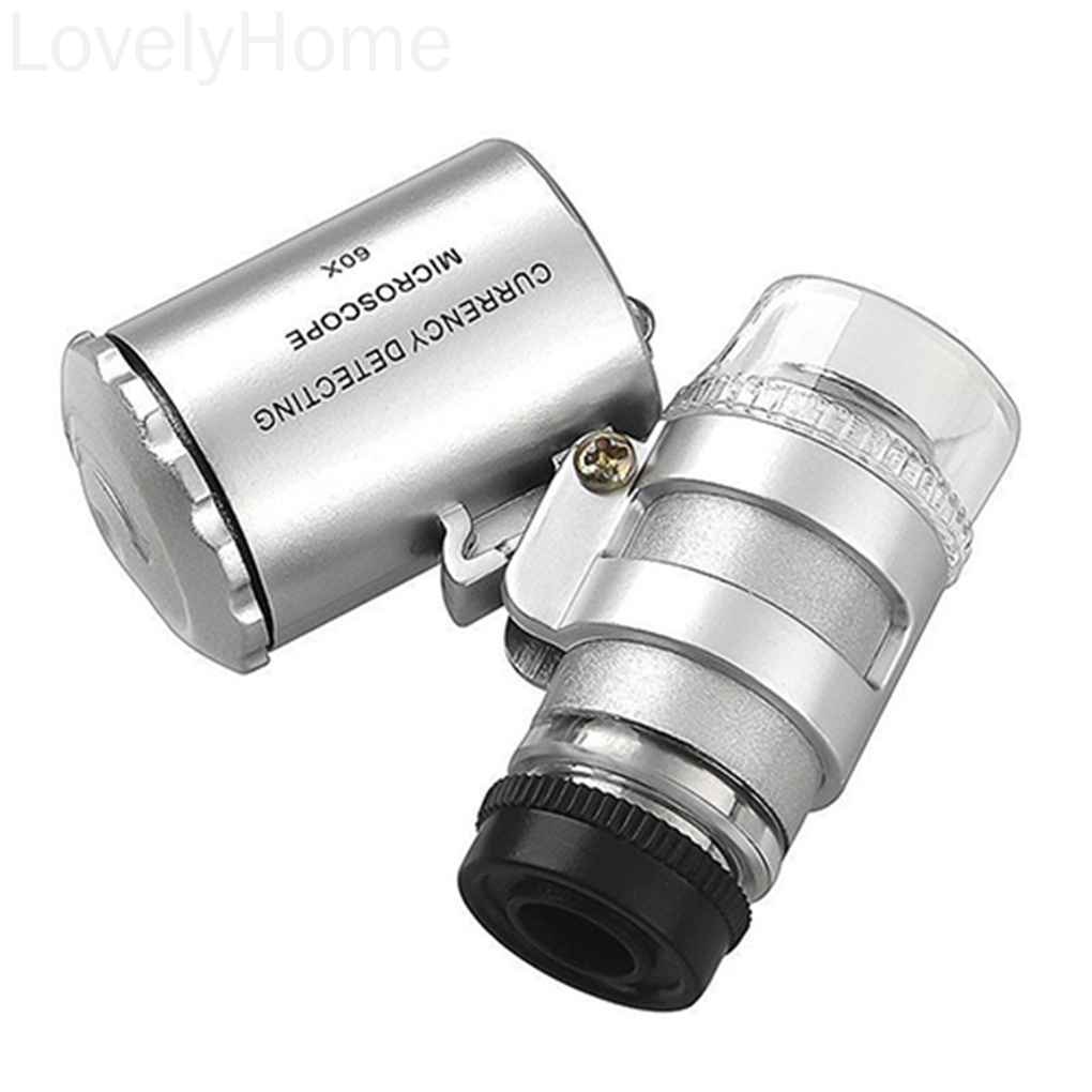Kính lúp mini độ phóng đại 60X có đèn led tiện dụng