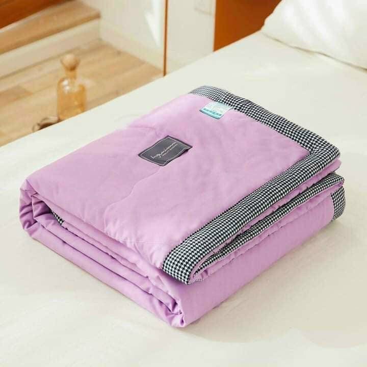 Chăn hè cotton đũi Zara Home cao cấp siêu mềm thoáng viền to caro 2m x 2m3 - Chăn hè Zara home viền to caro