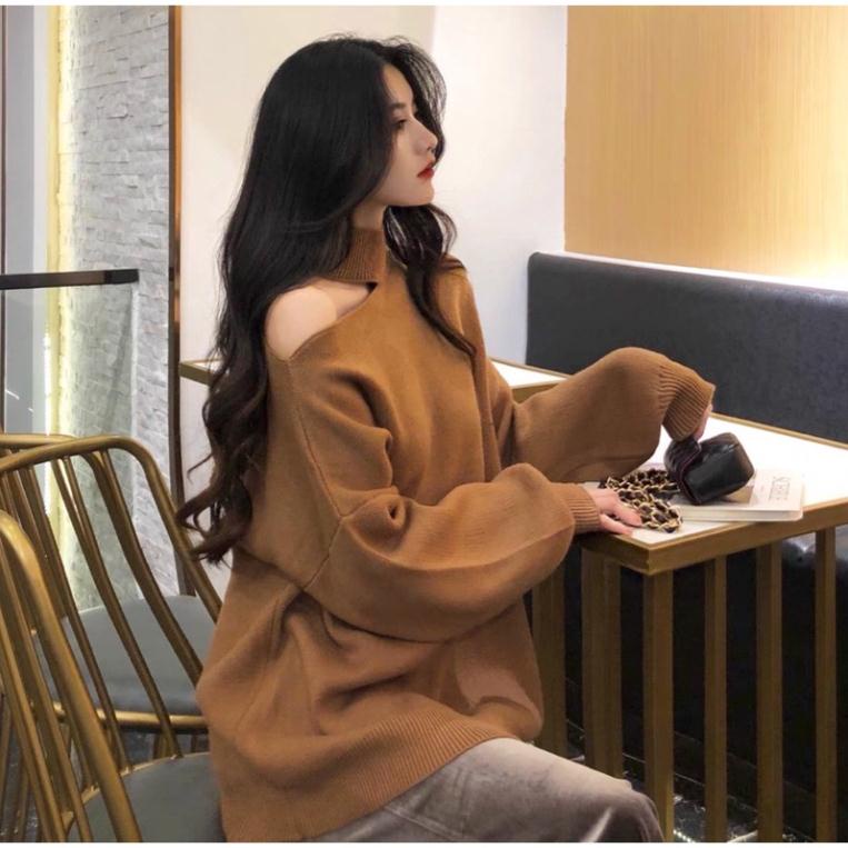 💋Giá Sỉ 💋 Áo len hở vai dáng dấu quần, hàng QCC dầy dặn