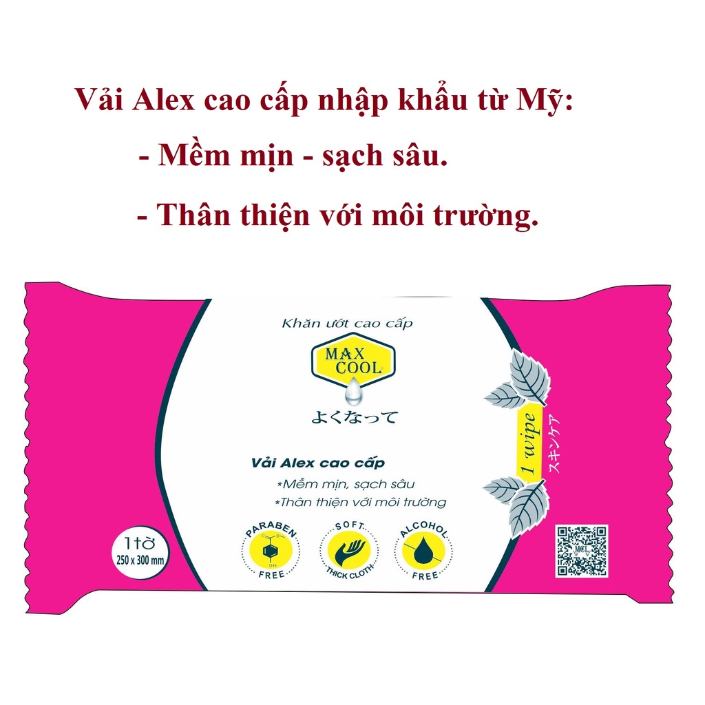 Combo 40 cái khăn ướt Max Cool, vải Alex