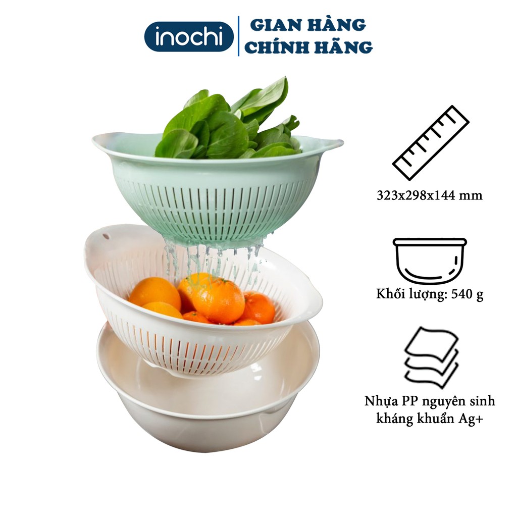 [CÓ QUÀ TẶNG] Bộ thau rổ nhựa -Cao Cấp Yoko Inochii Nhật Bản Loại Lớn Nhựa Cao Cấp Chắc Chắn An Toàn Cho Sức Khoẻ