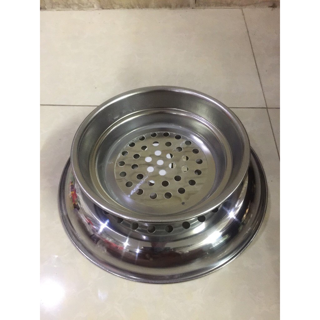 Xửng hấp inox size 20cm có chân (vỉ hấp) dùng để chưng, cách thủy, hấp các món ăn như hấp bánh,.......