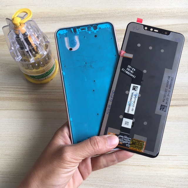Combo Bộ Vỏ Sườn + Màn Hình Redmi Note 6 / Note 6 Pro Zin Hàng Cao Cấp ( Tặng bộ vít đa năng)