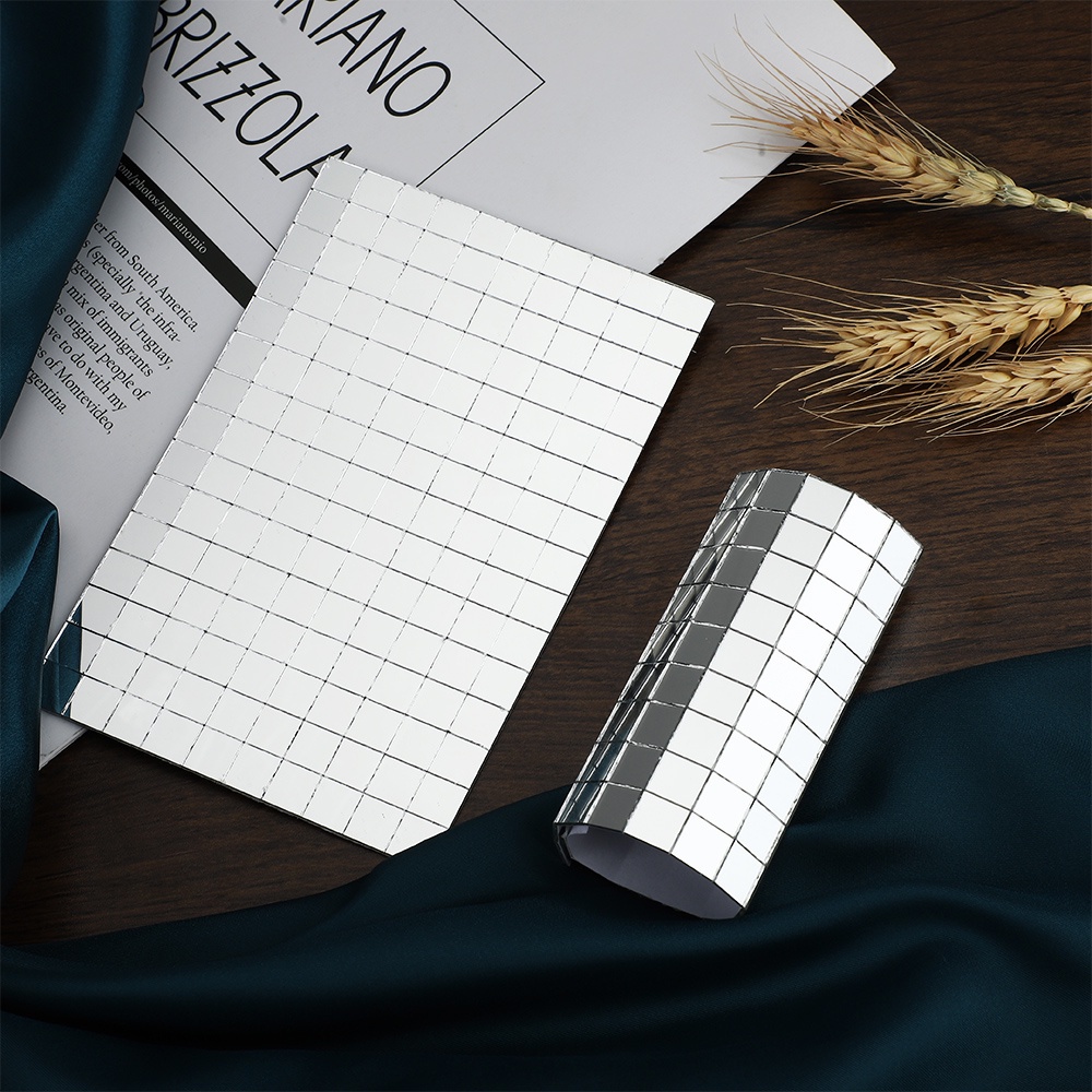 Set 150 miếng dán tường hình vuông tráng gương 5x5mm DIY Trang Trí Nhà Cửa,Miếng dán tường chống nước,Miếng dán tường dạng gạch mosaic