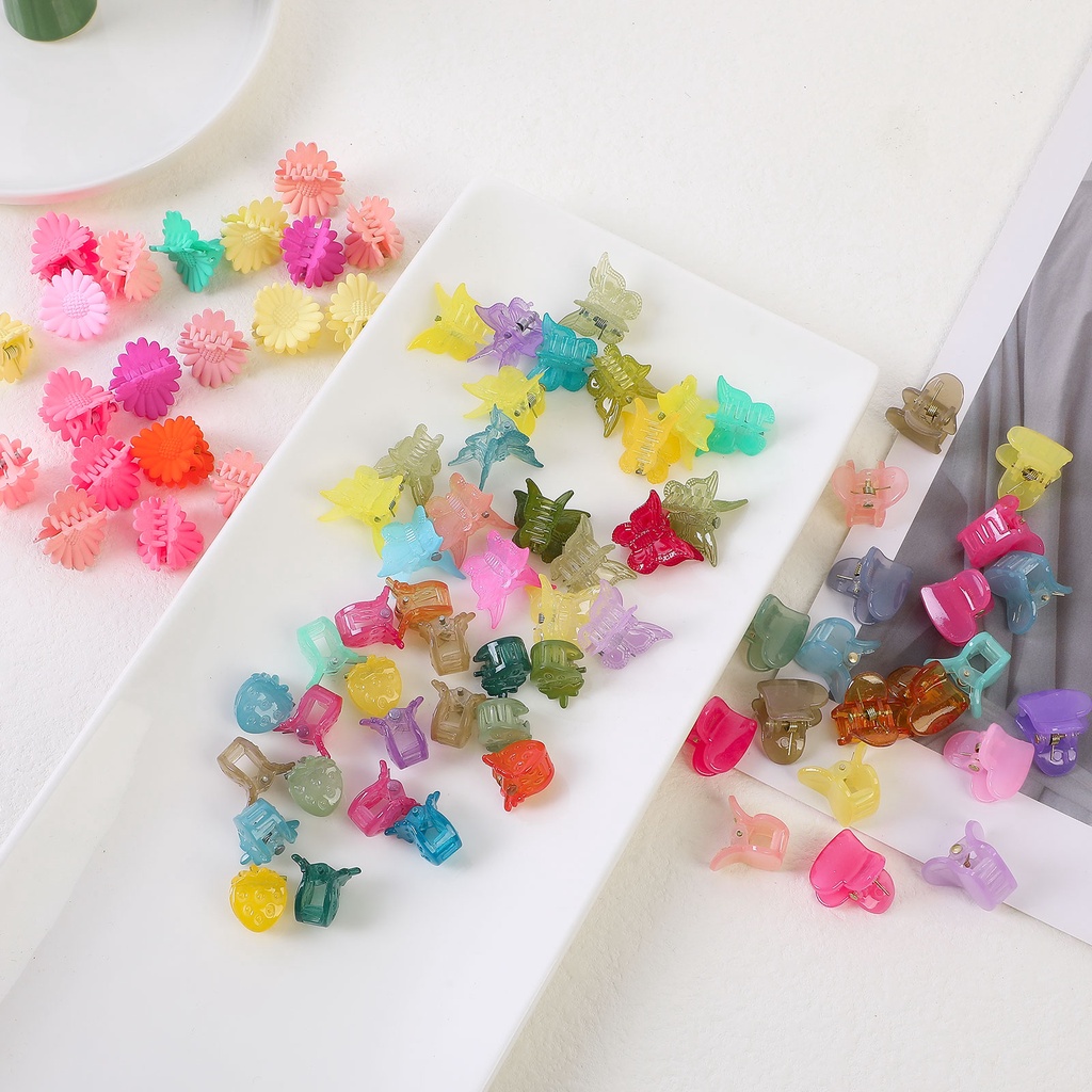 Set 20 Kẹp Tóc Hình Hoa / Bướm Nhiều Màu Sắc Phong Cách Hàn Quốc