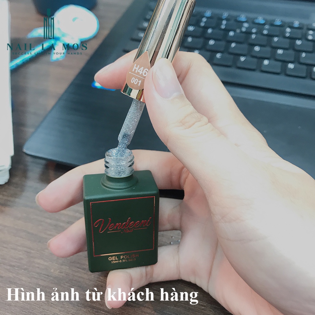 Sơn gel nhũ flash Vendeeni chính hãng lên màu chuẩn - 5 màu nhũ kim tuyến rất sáng (lẻ chai)