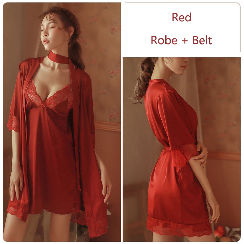 Áo Choàng Ngủ Dài Tay Gợi Cảm Cao Cấp Đồ Lót Ren Quyến Rũ Đồ Lót Nữ Mặc Nhà | BigBuy360 - bigbuy360.vn