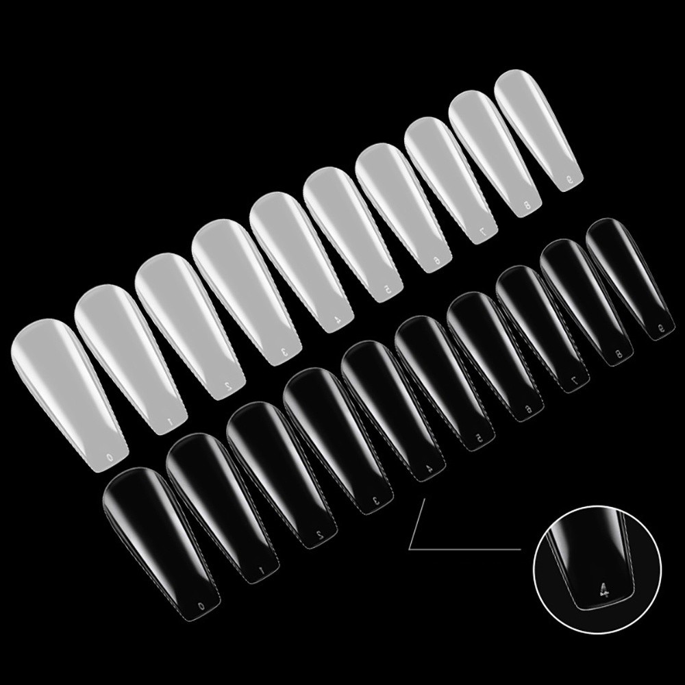 [Hàng mới về] Bộ 100 Móng Tay Giả Bằng Acrylic Trong Suốt Dùng Nối Dài Móng Tay DIY