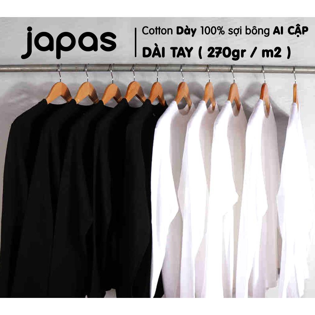 Áo thun nam phông trơn dài tay cotton 100% mặc thoáng mát dày dặn áo thun chuẩn Nhật cho nam nữ loại dày 270gr/m2 ་