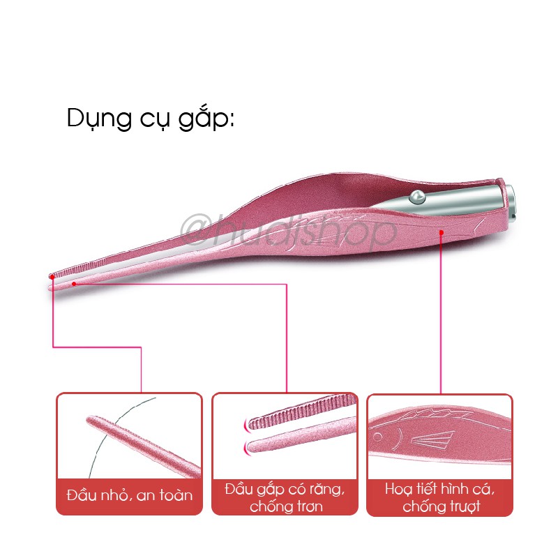 Dụng cụ lấy ráy tai có đèn thiết kế thông minh Đi kèm pin tiểu tuyệt đối an toàn cho mọi lưa tuổi Hudishop HD001