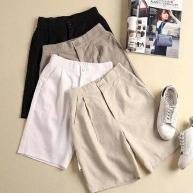 Quần culottes đũi lửng nhật mềm mát lưng thun cúc trước, may cẩn thận, chất vải cao cấp - đẹp và chất!