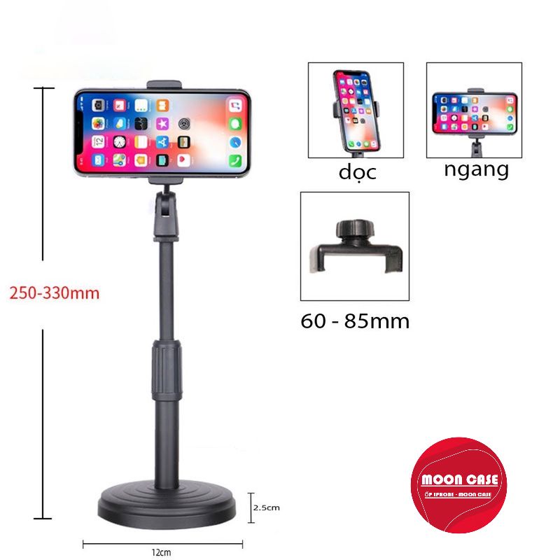 Giá đỡ điện thoại xoay 360 độ hỗ trợ livestream, xem phim, học tập chống mỏi tay phù hợp với tất cả điện thoại