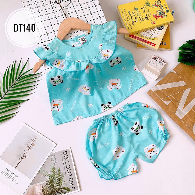 [QUÀ XINH 10K] Đồ Bộ Bé Gái SABAKIDS Xinh Xắn Cực Mát Ít Nhăn Cho Bé 7-10kg