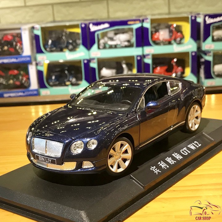 Mô hình xe ô tô Bentley GT W12 tỉ lệ 1/24 hãng Double Horses màu xanh đen