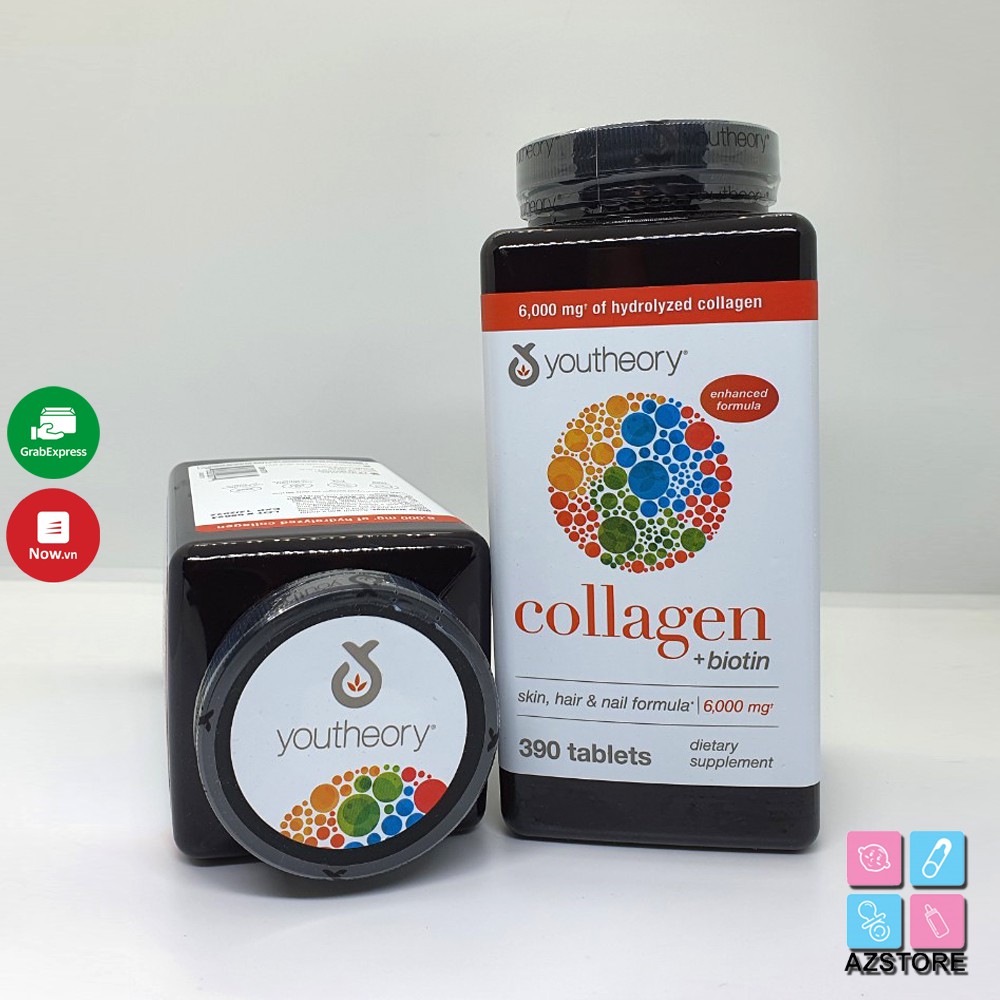 Viên uống đẹp da Collagen Youtheory 390v - Beauty Collagen Biotin Hair nail Skin Formula 6000mg
