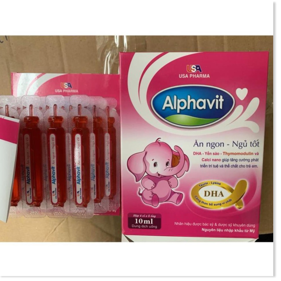 Alphavit bé ăn ngon ngủ tốt bé thông minh ,tăng cường miễn dịch cho bé hộp 20 ống, sản phẩm có nguồn gốc xuất xứ rõ ràn