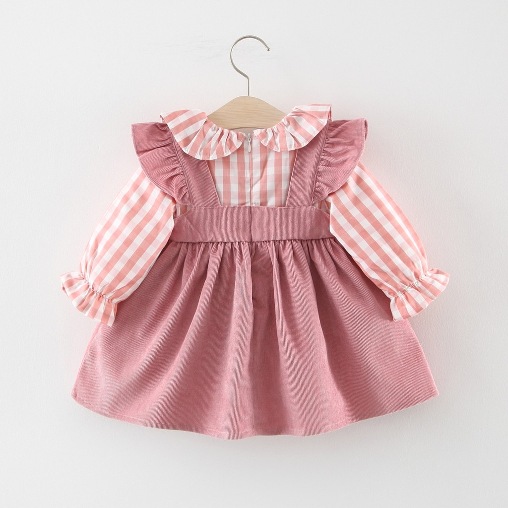 Váy bé gái, đầm bé gái họa tiết  dâu xinh thời trang cho bé từ 6 tháng đến 3 tuổi VAY147