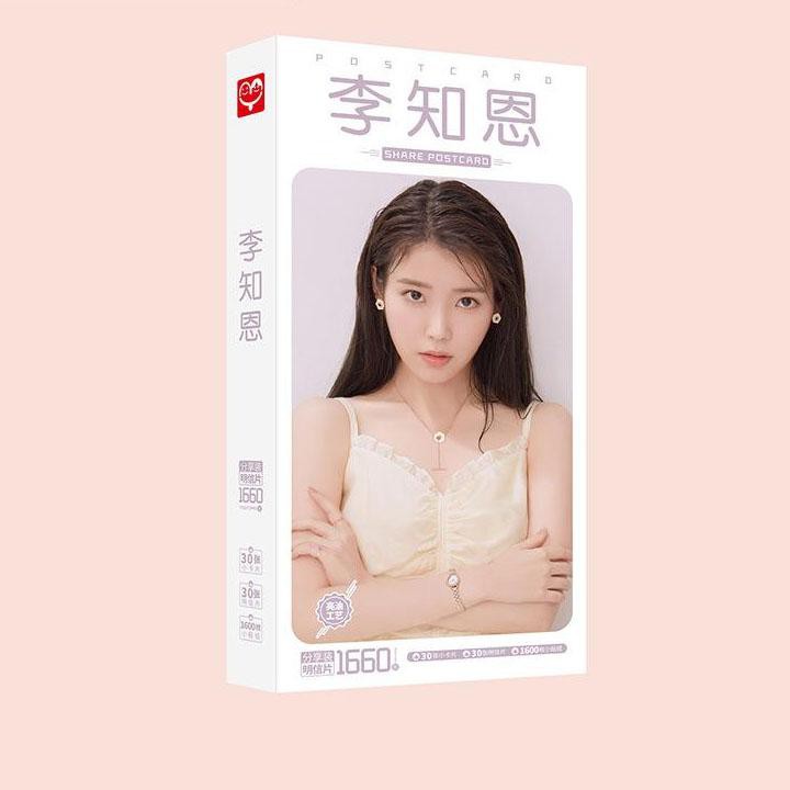 [Mã LIFEBOOK2 giảm 10% đơn 0Đ] Hộp ảnh Postcard IU Lee Ji Eun có lomo sticker in hình