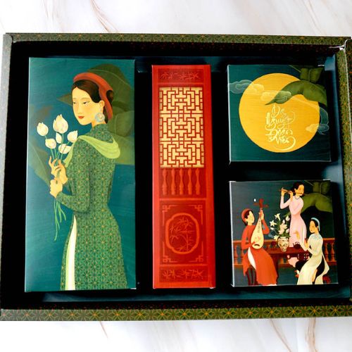 Hộp bánh trung thu 4 bánh 125g - 250g sắc nét nhiều kiểu dáng, hình ảnh màu sắc đa dạng
